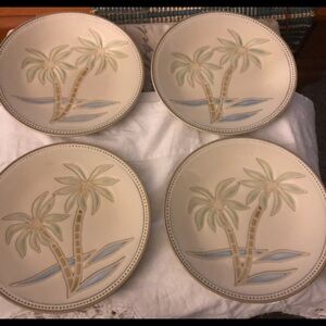 Pfaltzgraff Palm Tree Salad Plate 4 Pc